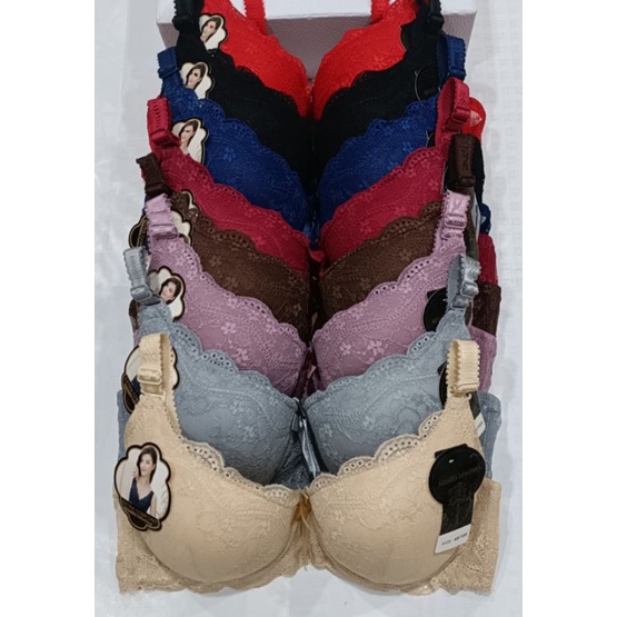 BRA WANITA JUMBO BH FASHION KAWAT BUSA TIPIS KAIT 3 Size 36-46 art 182#-1