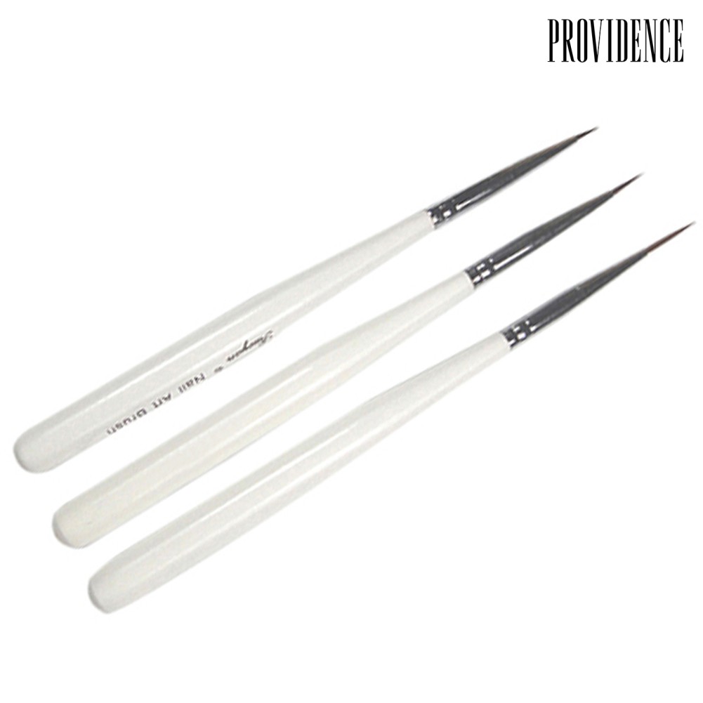 Providence 3pcs / Set Brush Pen Liner Bahan Akrilik Untuk Gambar Nail Art / Manicure