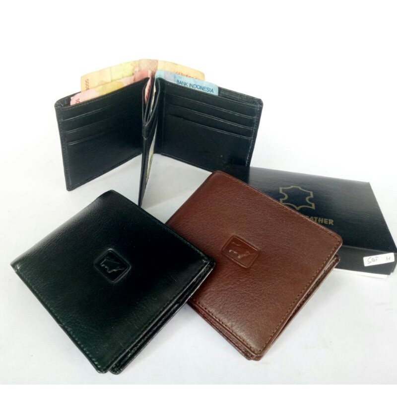 Dompet kulit asli 3in1 kulit sapi asli murah datar leather pria cowok laki