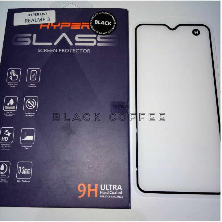 Tempered glass full Realme 5/5i 5pro 3/3pro 2pro screen guard HYPER LIST