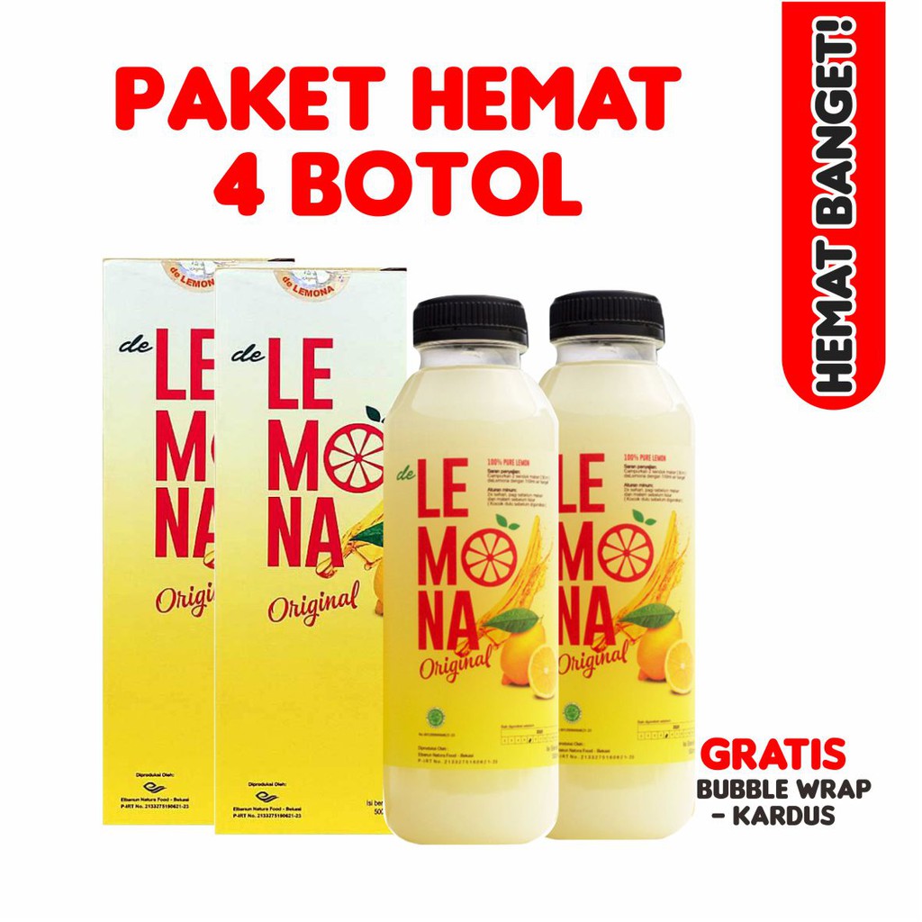 Lemona Sari Lemon Paket 4 Botol Original Detox