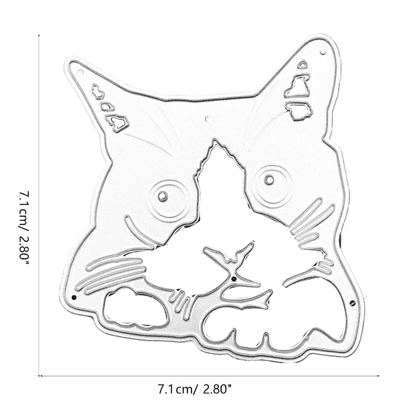 Zzz Cetakan Stensil Cutting Dies Motif Kucing Bahan Metal Untuk Scrapbook / Craft Diy