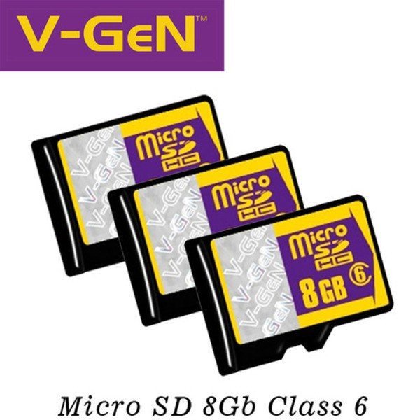 VGEN 8GB MEMORY CARD 8GB CLASS 6 MICRO SD V-GEN ORIGINAL MMC MEMORI HP ANDROID SMARTPHONE