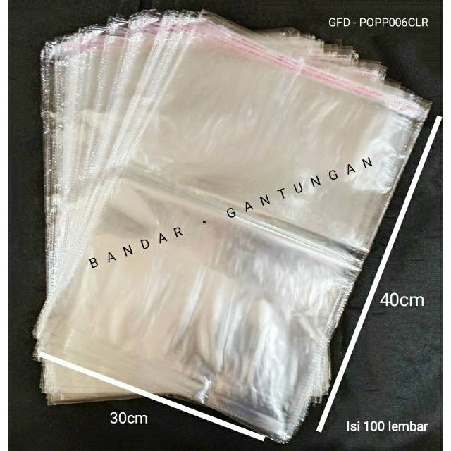 Plastik Packing OPP Seal Lem Ukuran 0.3/28 mic Super tebal Plastik Baju/Pembungkus Baju-PAK G