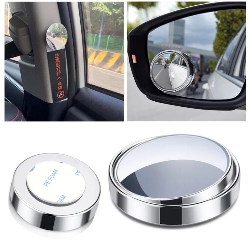 1 Pasang Kaca Spion Cembung Blind Spot Hd 360 Derajat Adjustable Untuk Mobil