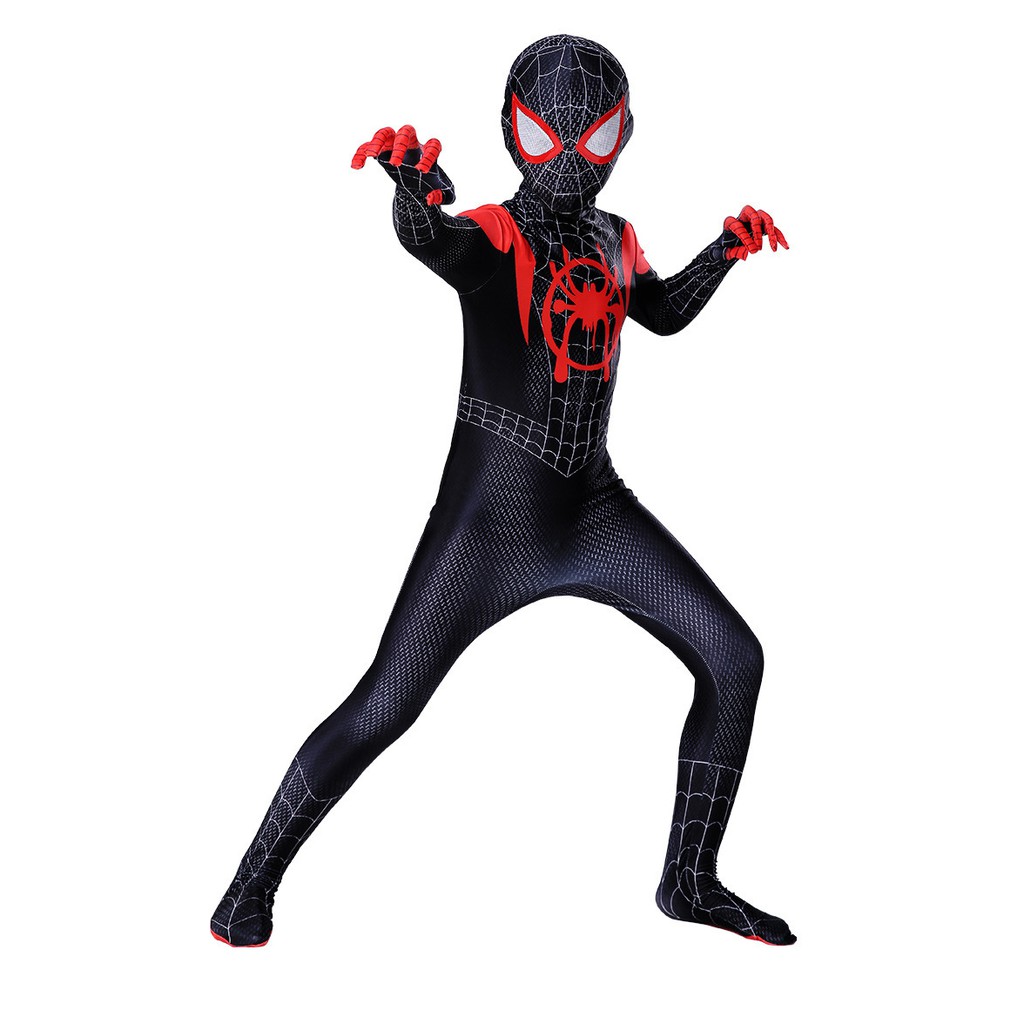 Miles Morales Costume Spider-Man Kostum Spiderman Hitam Spider Verse