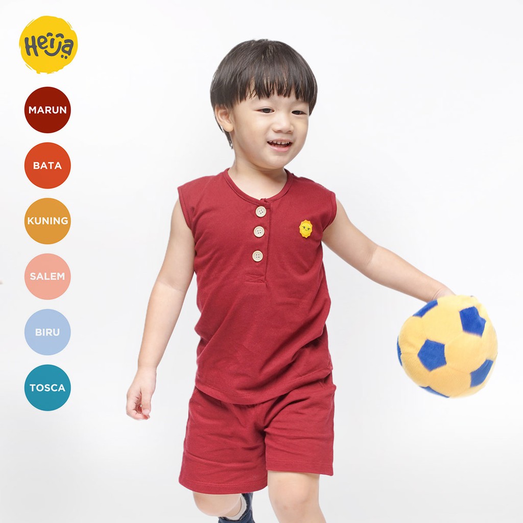 KAOS ANAK LENGAN BUNTUNG setelan baju rumah OZY MERAH MAROON MARUN 1-10 tahun