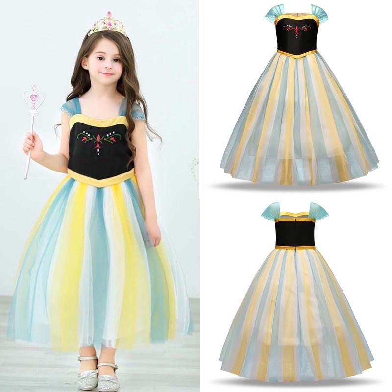 Kostum cosplay dress princess anna frozen gaun anna dress frozen dress