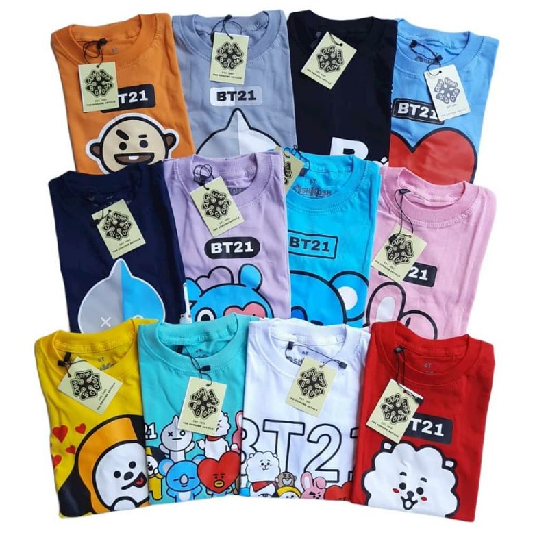 Kaos anak bts/kaos anak bt21 army/Kaos anak laki laki/kaos anak perempuan army Oshkosh size 2-6