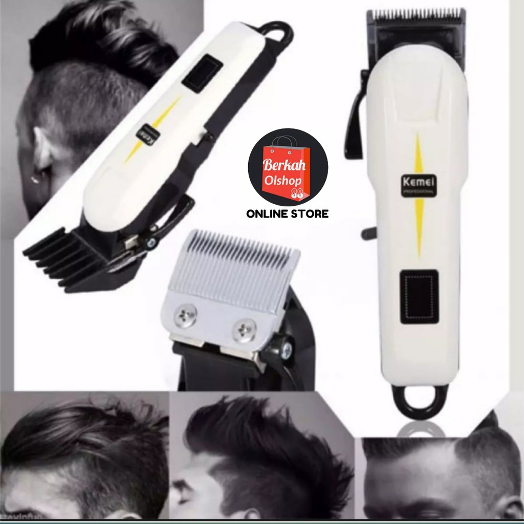 Berkah Oldshop 88 - Hair Clipper Kemei KM-809A Alat Mesin Cukur Rambut LCD Indicator