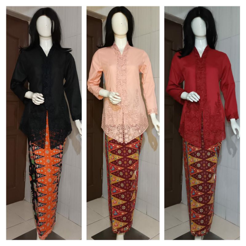 Kebaya Encim Lengan Panjang Kebaya Encim Modern Encim Bordir Senada Jumbo Kebaya Betawi Modern Kebay