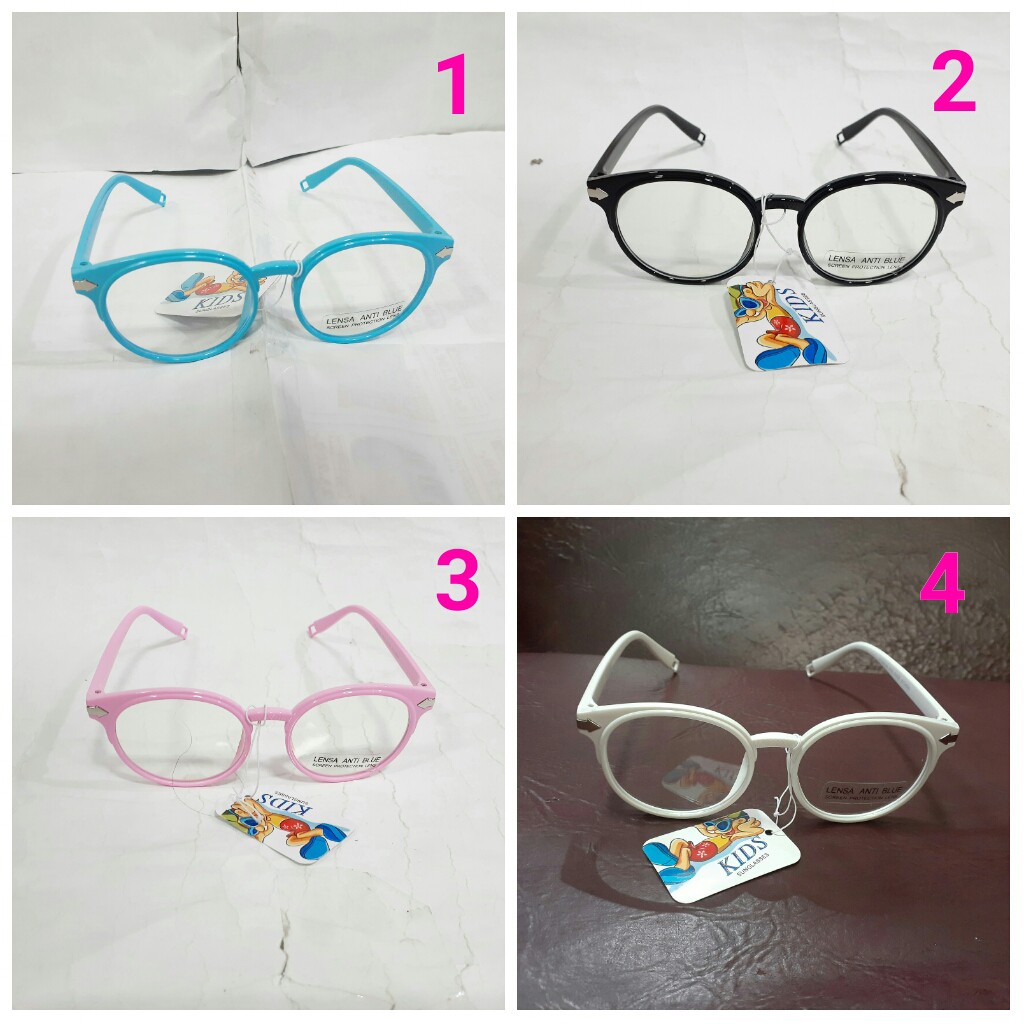 kacamata anak laki perempuan anti blue radiation bulat boboho bening bagus tahan radiasi sinar biru-3