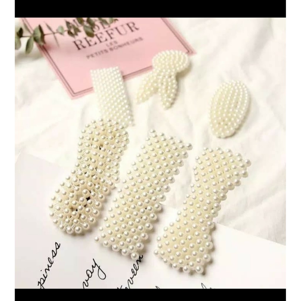 SHOPEE 7.7 - JEPIT RAMBUT KOREA MUTIARA Pearl Hair Pin Import TERMURAH