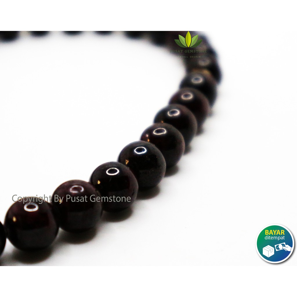 Tasbih Batu Garnet 33 Butir Asli Natural