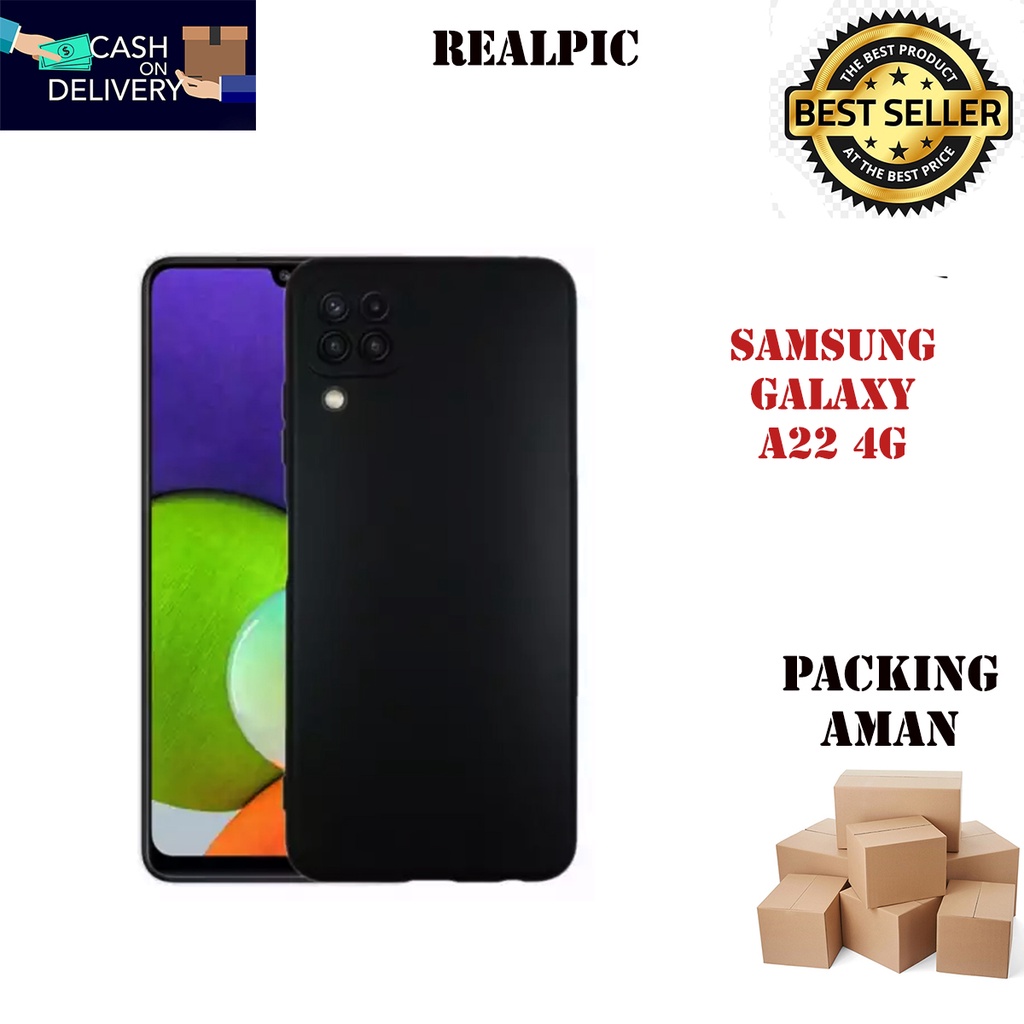 Casing Samsung Galaxy A22 4G SoftCase Black Matte