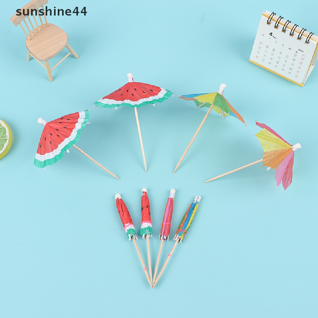 Sunshine 50PCS Tusuk Gigi Bentuk Payung Untuk Cocktail / Buah / Dessert