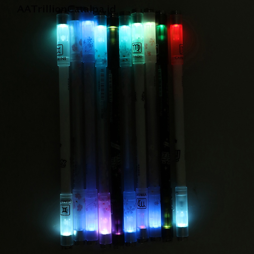 (AATrillionCatalpa) Pulpen Gel Dengan Lampu Untuk Pelajar