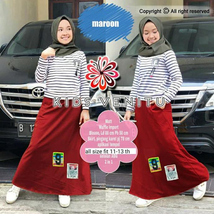 VENITU KIDS / SETELAN ROK BAJU MUSLIM ANAK PEREMPUAN - Kuning