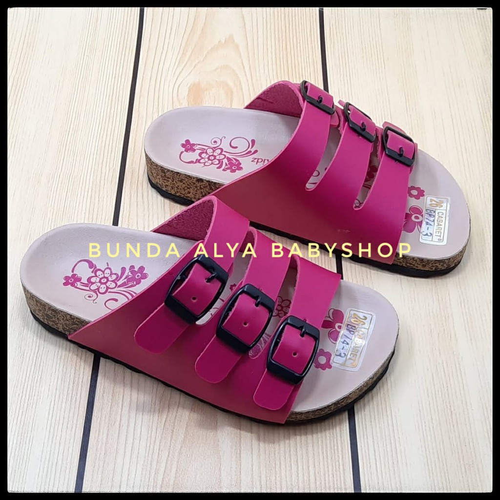 Sendal Anak Perempuan Slop Usia 5 6 Tahun PREMIUM FANTA - Sandal Anak Cewek Bunga Size 27 - 29 Alas Karet Anti Licin