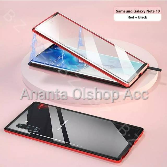 Case Magnet Samsung Note 10/Note 10 plus Case Magnetic Bumper Metal Anti Baret Casing Cover