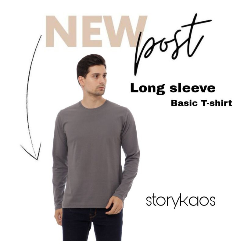 KAOS LENGAN PANJANG PRIA / SLIMFIT TSHIRT / BASIC TSHIRT / KAOS KEKINIAN