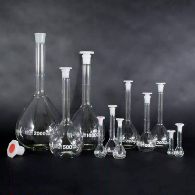 Labu ukur 1000ml pyrex volumetric flask 1000ml pyrex