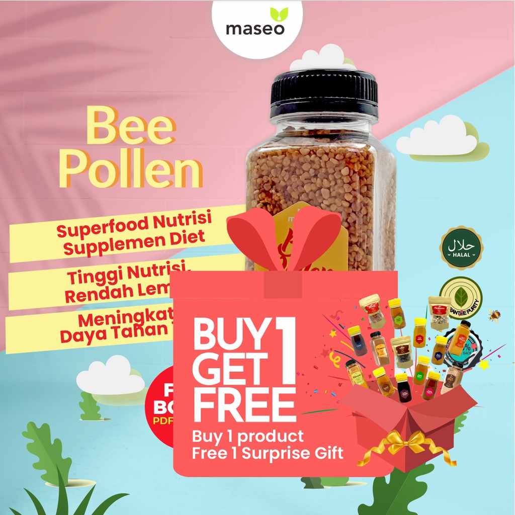 Maseo Natural Bee Pollen 160gr Suplemen Diet Kolesterol  