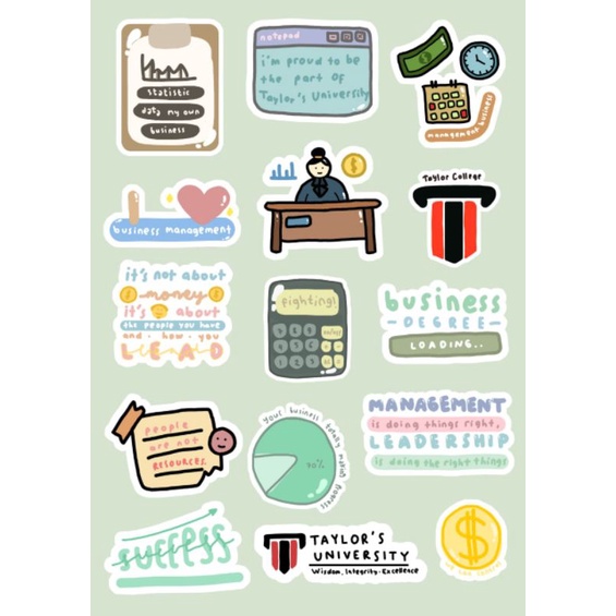 

[15 pcs] STIKER MANAJEMEN BISNIS LUCU GLOSSY UNTUK HP, LAPTOP, JURNAL DLL