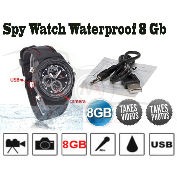 Spy Camera Watch 8Gb Water Proof - Kamera Tersembunyi Model Jam Tangan