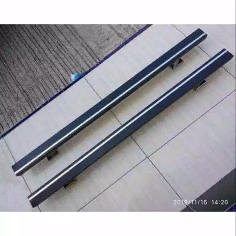 HANDLE PINTU RUMAH HITAM 1 METER 100CM KOTAK GAGANG STAINLESS STEEL