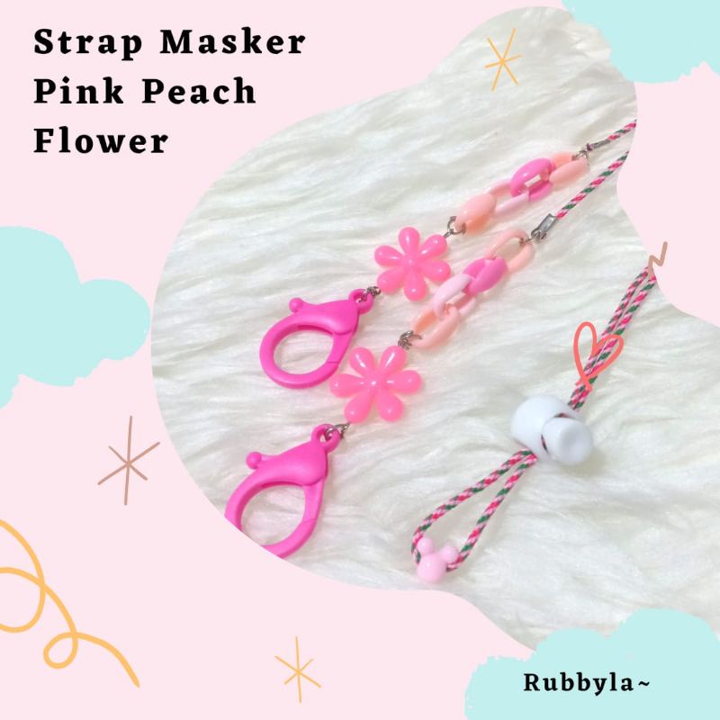Baru Strap Masker Korea/Tali Masker Hijab/Konektor Hijab/Strap Masker Murah/Ready Stock/Pink Peach F