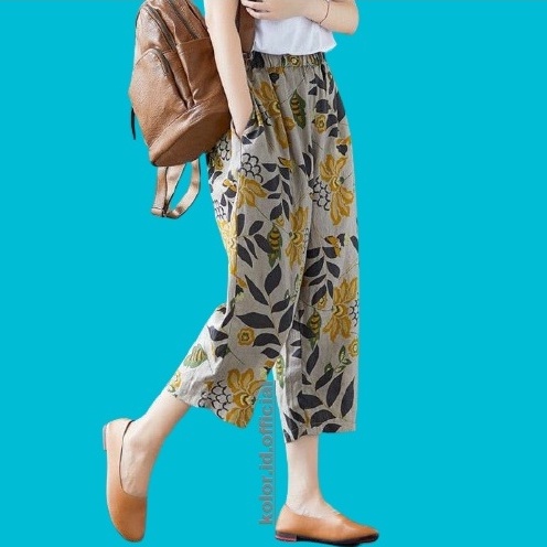 celana panjang wanita celana muslim kolor kulot bahan full katun