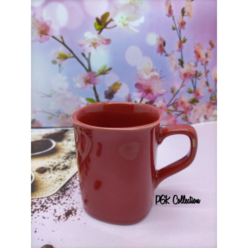 Mug Cangkir Keramik Nescafe Gelas Keramik Gelas Minuman Keramik Cangkir kopi murah MERAH