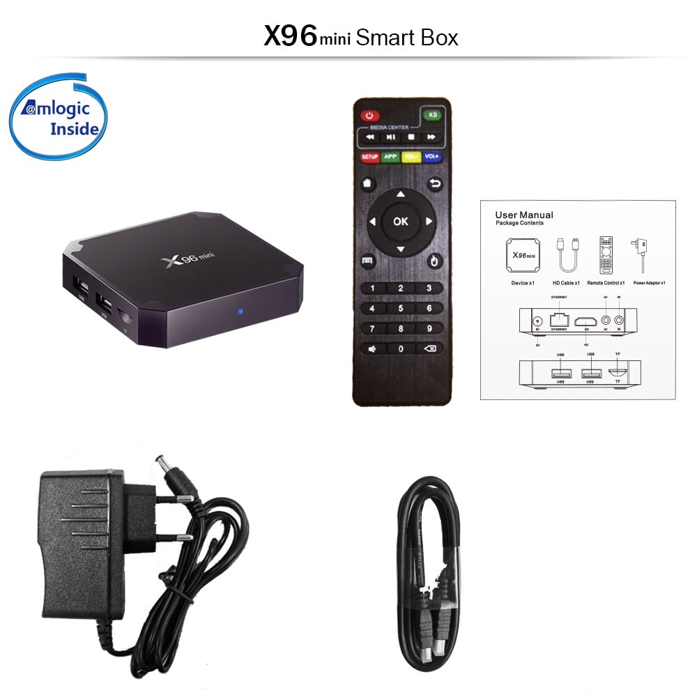 Smart TV Box 4K Android 9 DDR3 2GB 16GB - X96