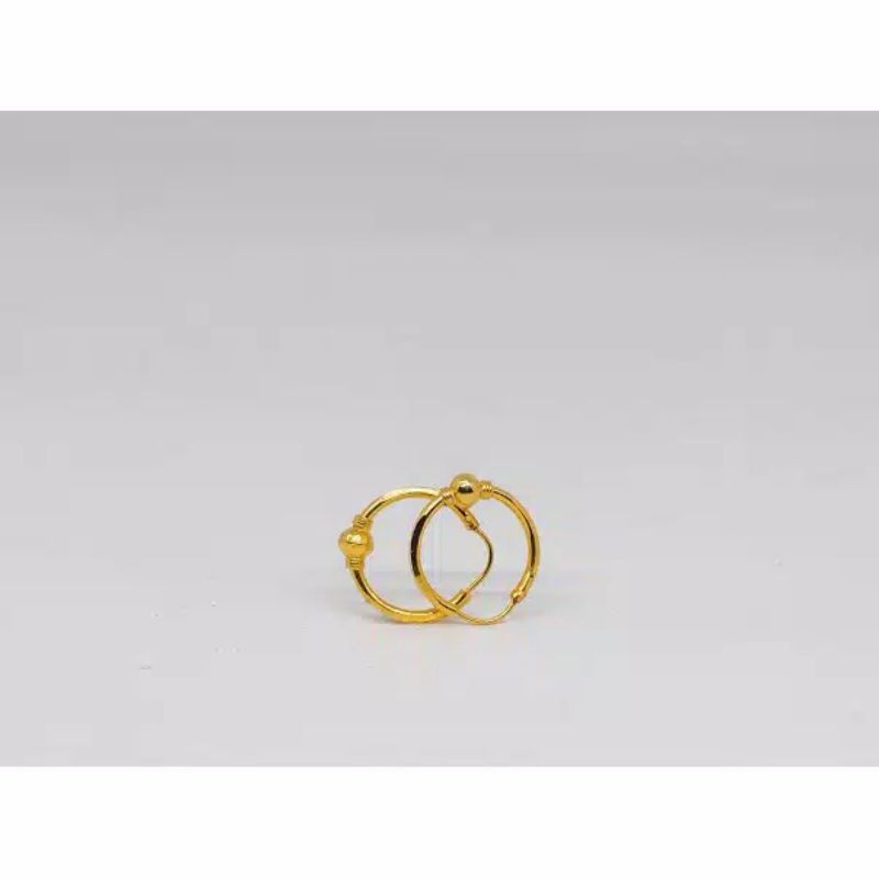 Anting Dewasa Anak Kolong Bundar Bulat Bola Gipsy Emas Asli 0,5gram Kadar 300