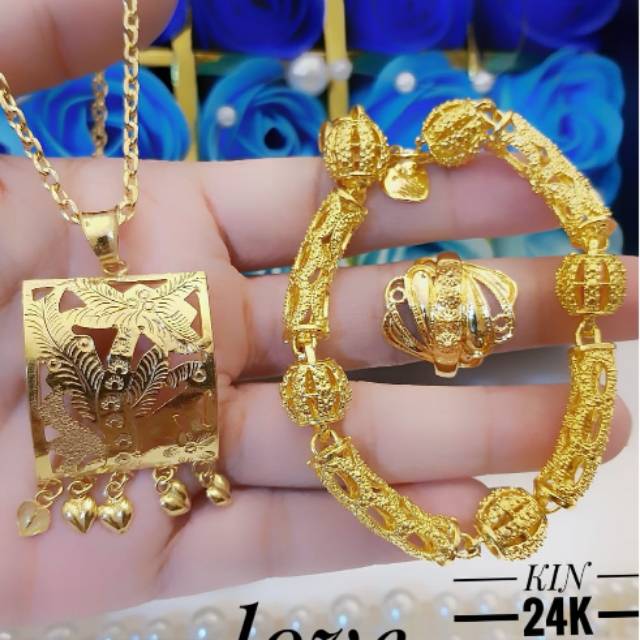 Xuping set perhiasan lapis emas 24k 2803g