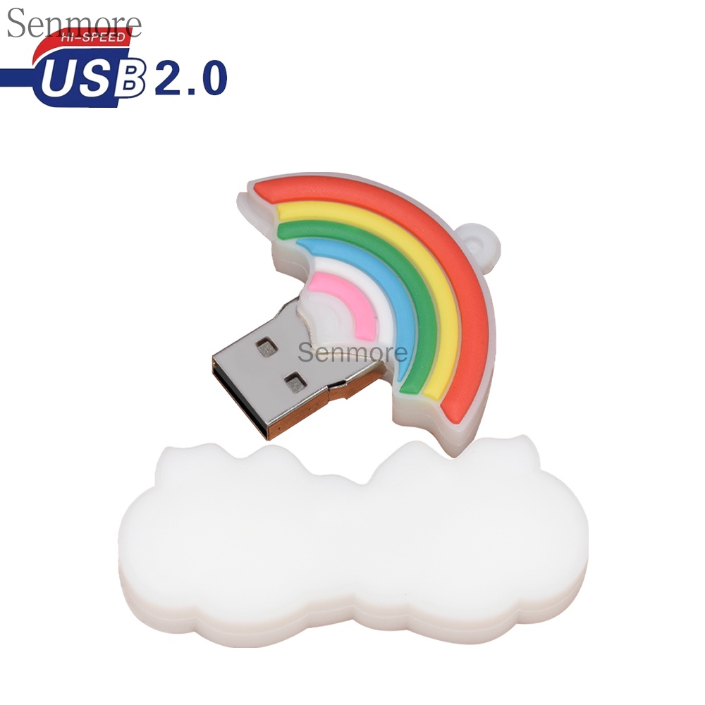 Pendrive 128GB 1GB 8GB 16GB 32GB 64GB Rainbow Cloud 1TB 2TB USB Kecepatan Tinggi