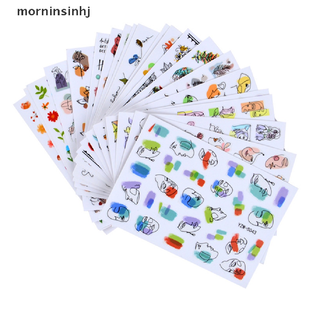 Mornin 2021 Stiker Kuku Motif Wajah Simple Untuk Manicure