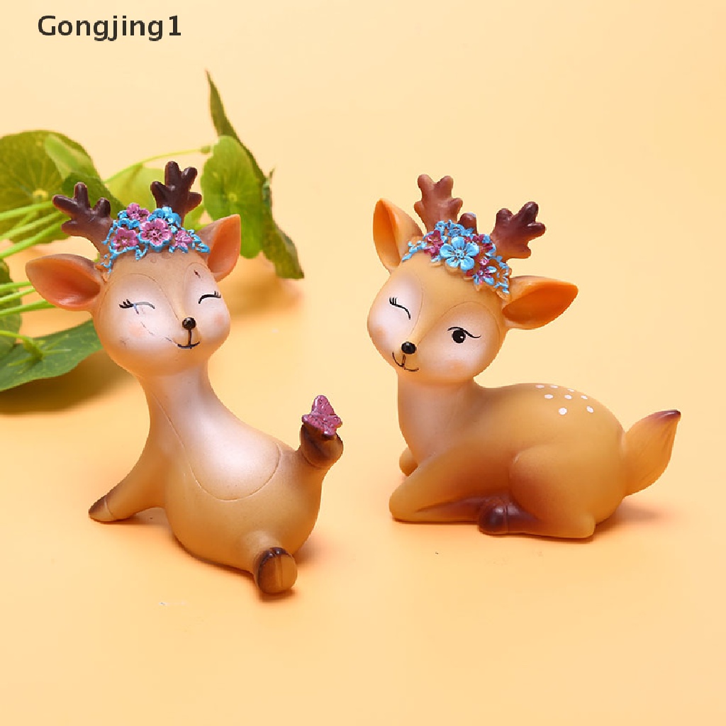 Gongjing1 Miniatur Rusa Sika Kreatif Untuk Dekorasi Kue