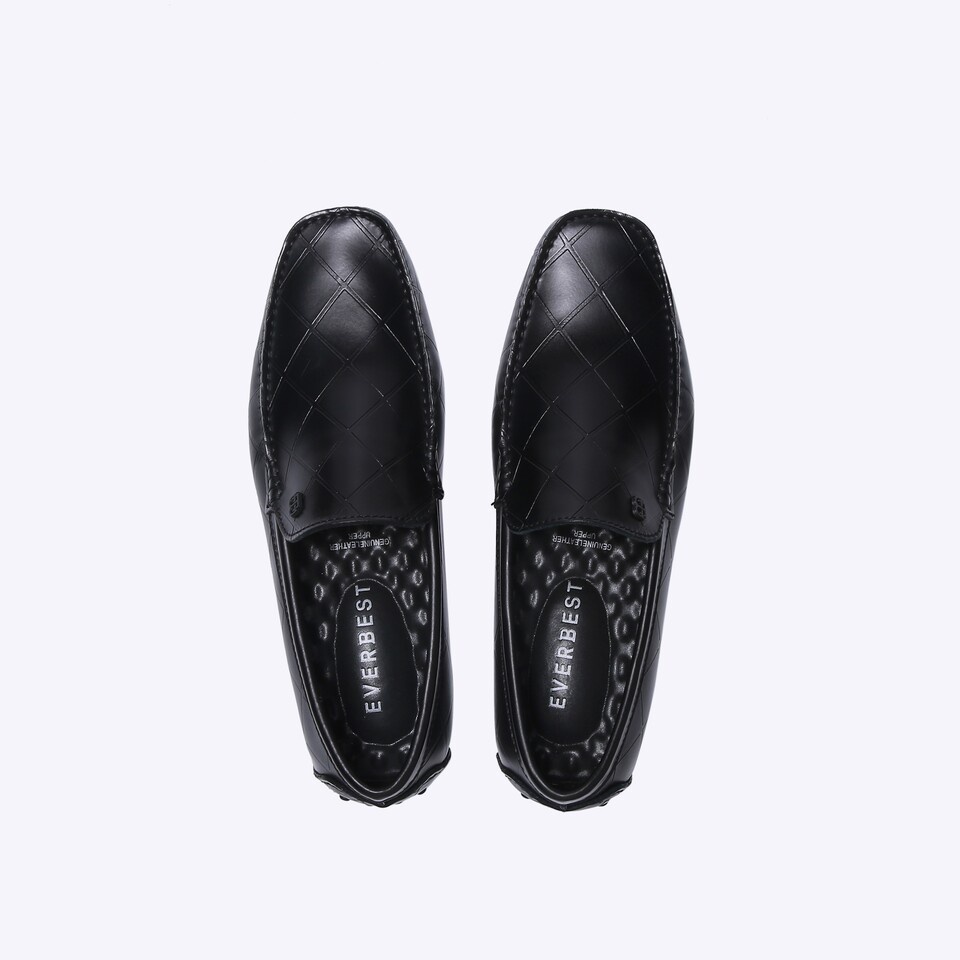 SEPATU PANSUS KULIT EVERBEST PRIA ORIGINAL LOAFER BRANDED HITAM EM52