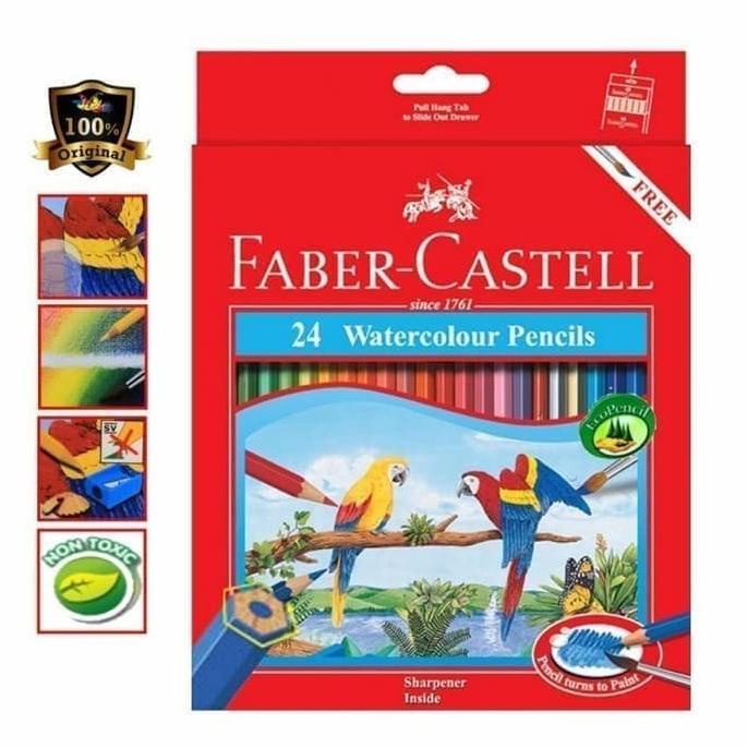 

(BISA COD) Pensil warna water colour Faber castell 24 warna BERKUALITAS Kode 98
