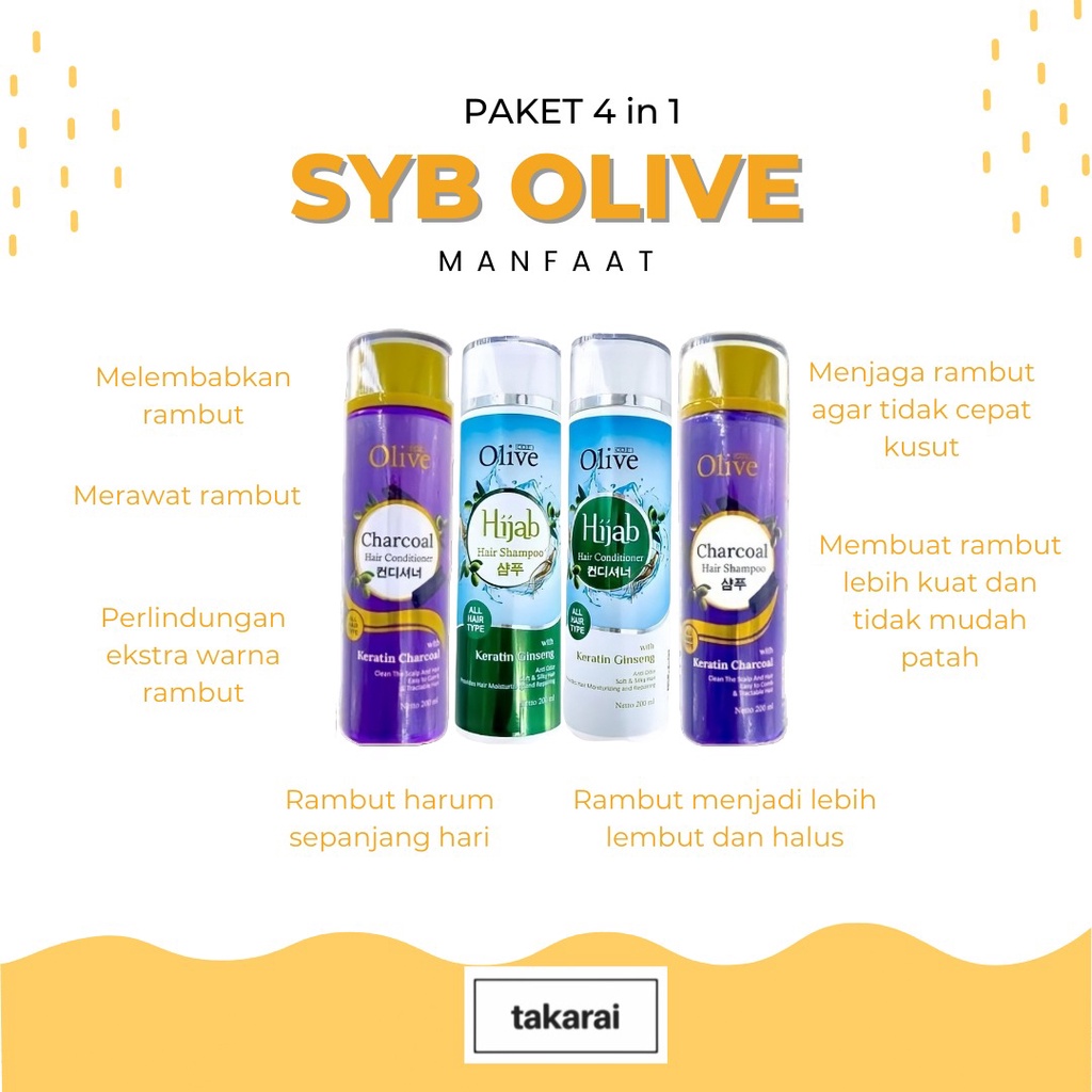 [NEW] SYB Olive New Paket Lengkap 5in1 Rahasia Perawatan Rambut Sehat Alami &amp; Anti Kusut - BPOM