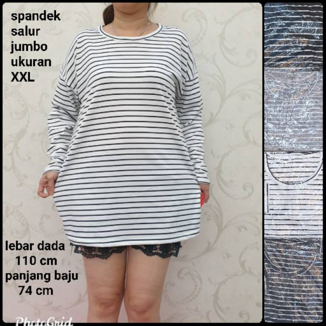 BH 176 spandek salur jumbo XXL tgn panjang blonn