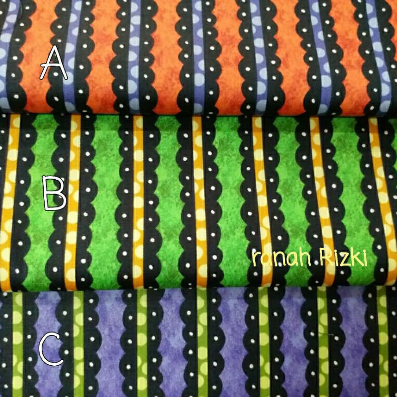 kain katun jepang motif salur warna warni km475 / stripes colour japan design cotton