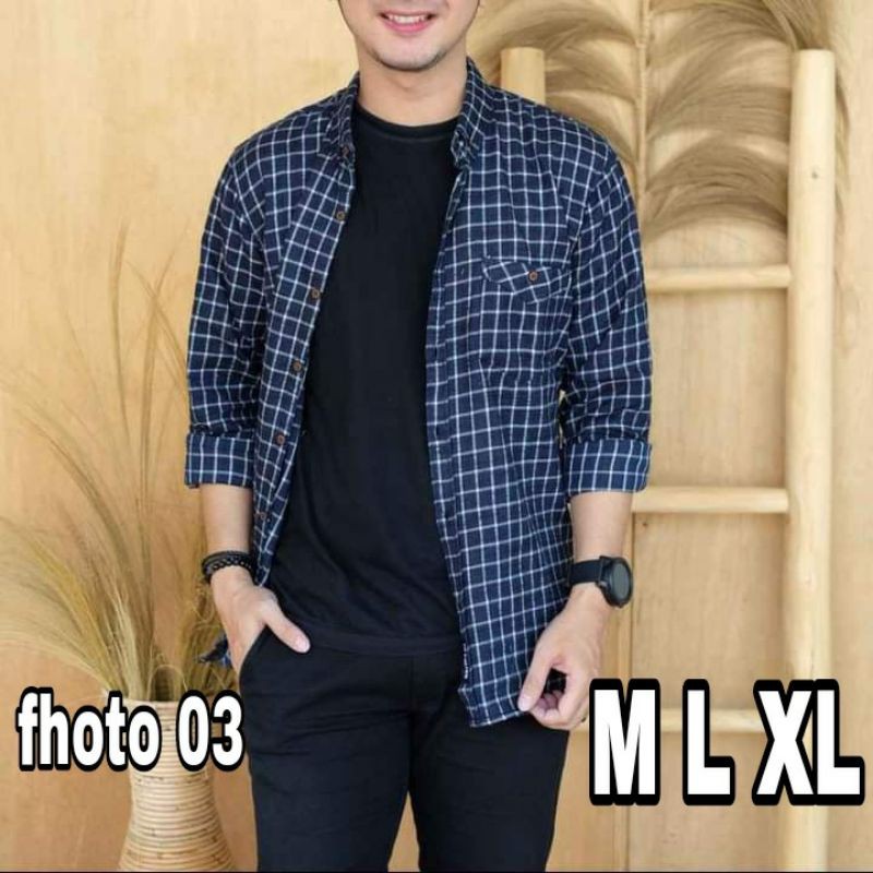 Kemeja flanel pria/kemeja flanel pria tangan panjang/kemeja flanel/COD/kemeja flanel termurah