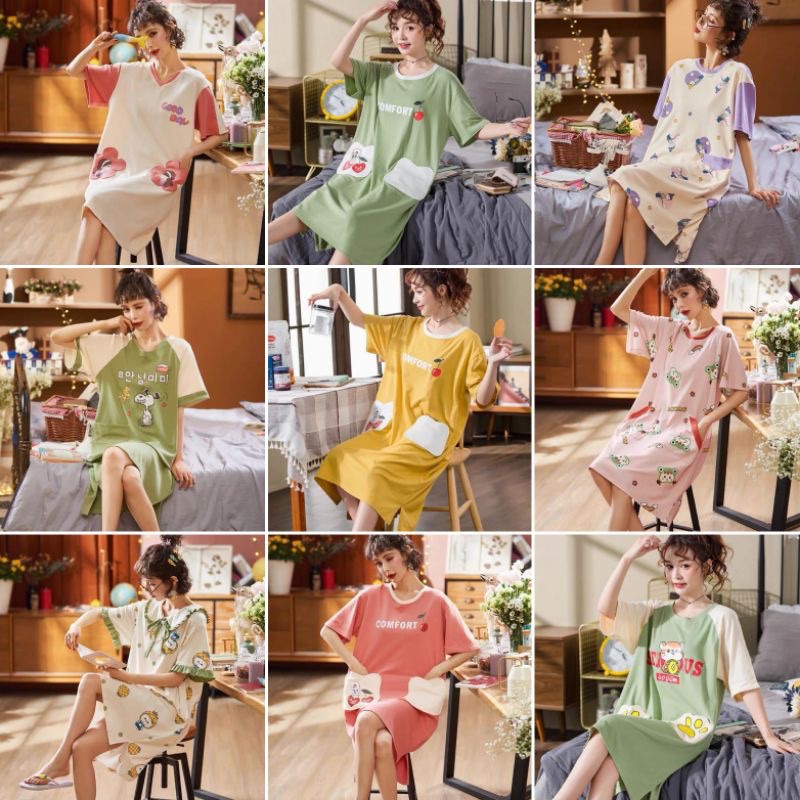 Daster Import Baju Tidur Wanita Daster wanita kekinian Daster kaos adem