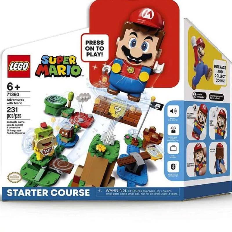 ori original super mario bros lego 71360 adventures starter course pack building kit blok balok mainan anak brick blocks hadiah kado ultah koleksi collection with dengan cewek cowok laki perempuan kids child children