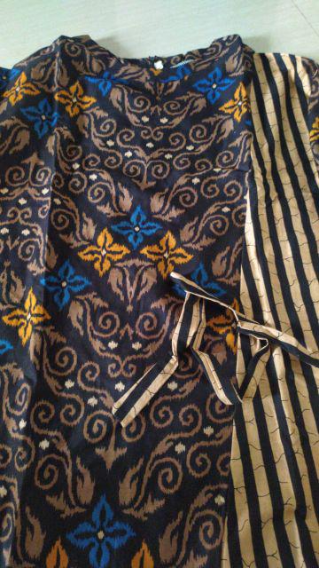 Baju Batik Wanita Atasan Tunik Lancip Motif Seno Susun Katun Adem New Modern Seragam Pesta Resespsi