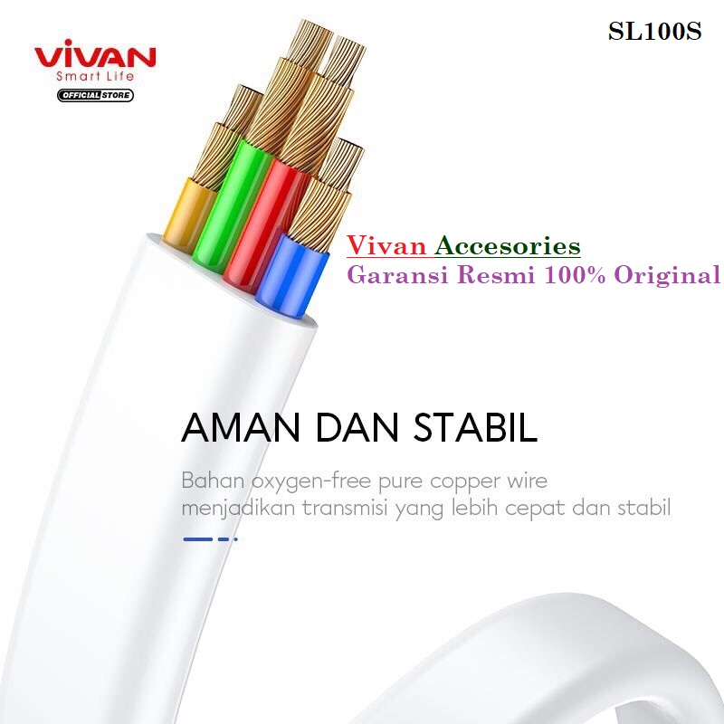 Vivan SL100S Kabel Data Lightning Fast Charging 2A 100CM Cable Data