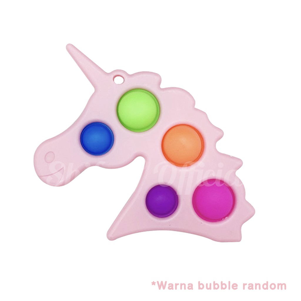 Shifra Mainan Pop It Unicorn Gantungan Kotak Fidget Sensory Toy-Pop Unicorn Pink